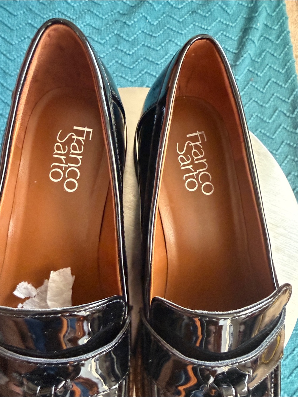 NWOT Franco Sarto Black Patent Tassel Loafers - Picture 3 of 16